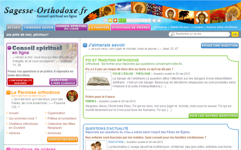 Site Sagesse-orthodoxe.fr accueil